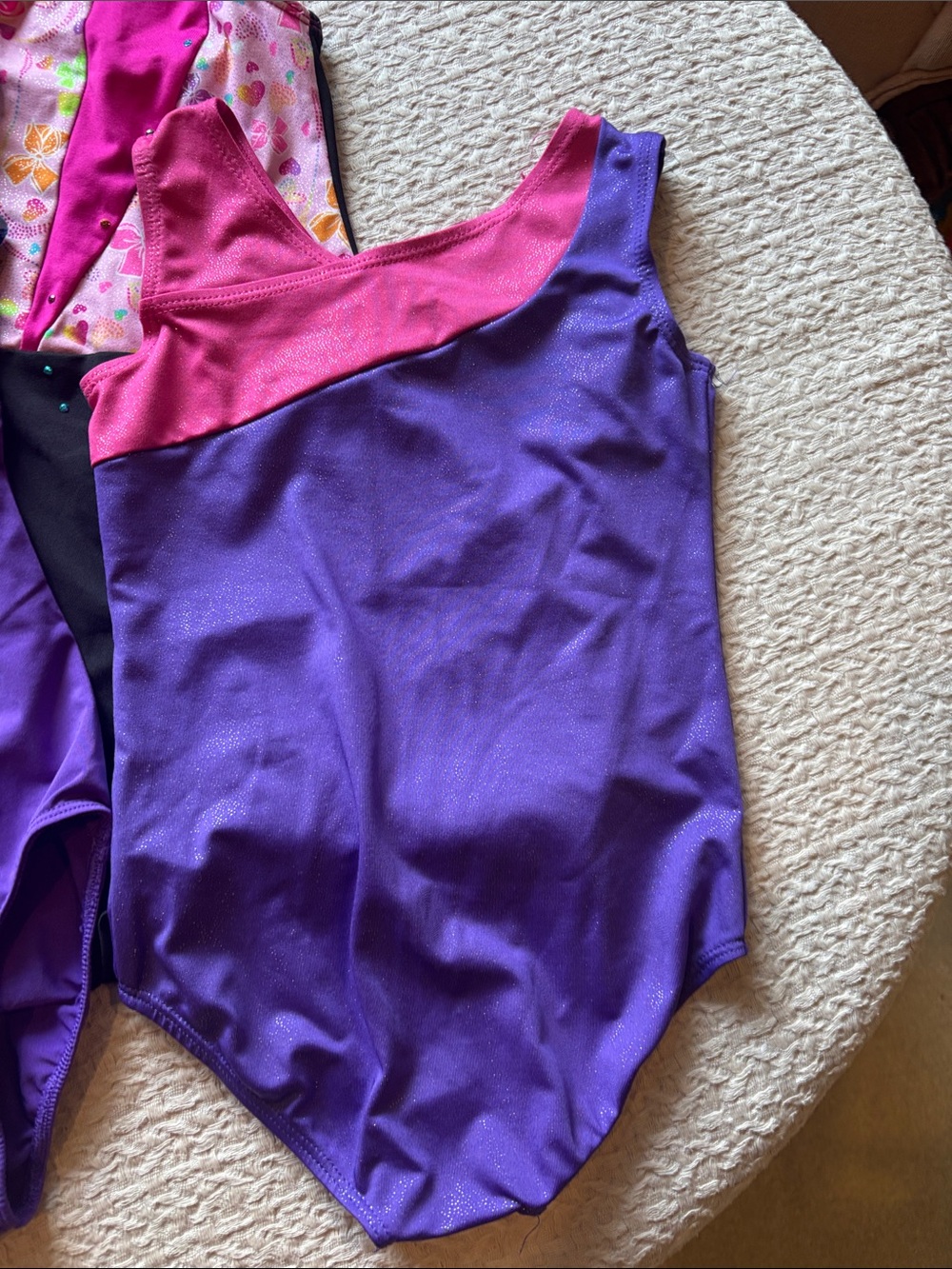 Girls Purple & Pink Gymnastics Leotards - Set of 3 - Picture 4 of 11